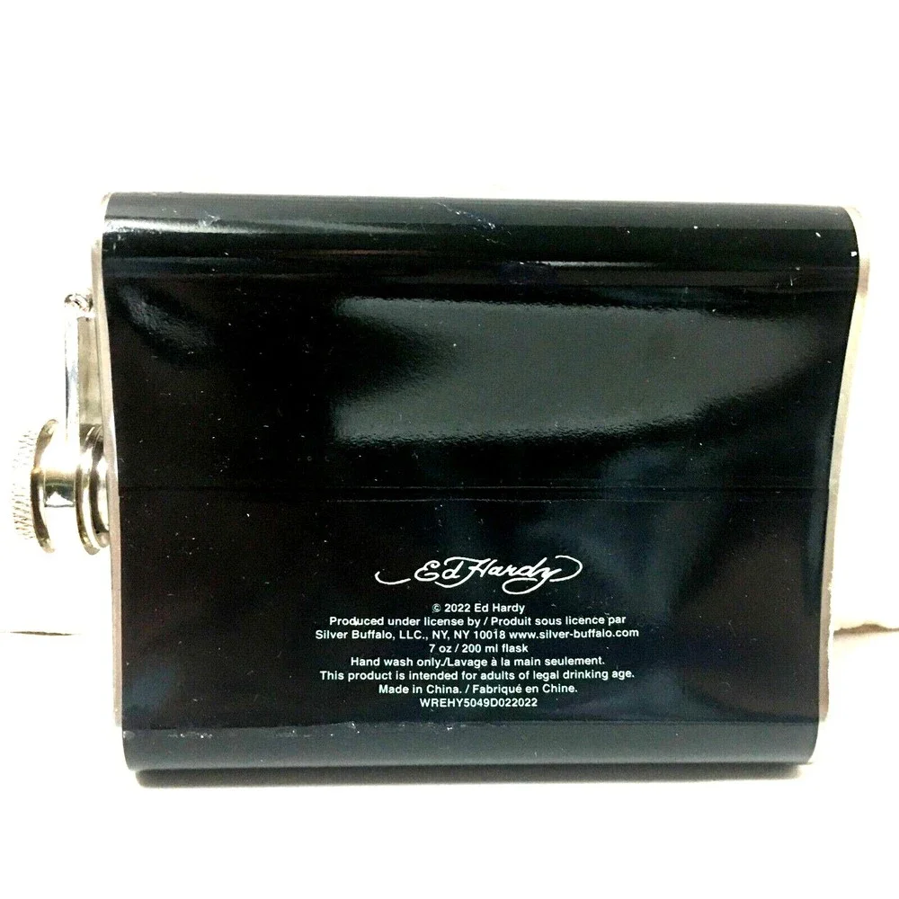 Ed Hardy By Christian Audigier 7 oz Flask Skull Eagle Tattoo Rockabilly Punk